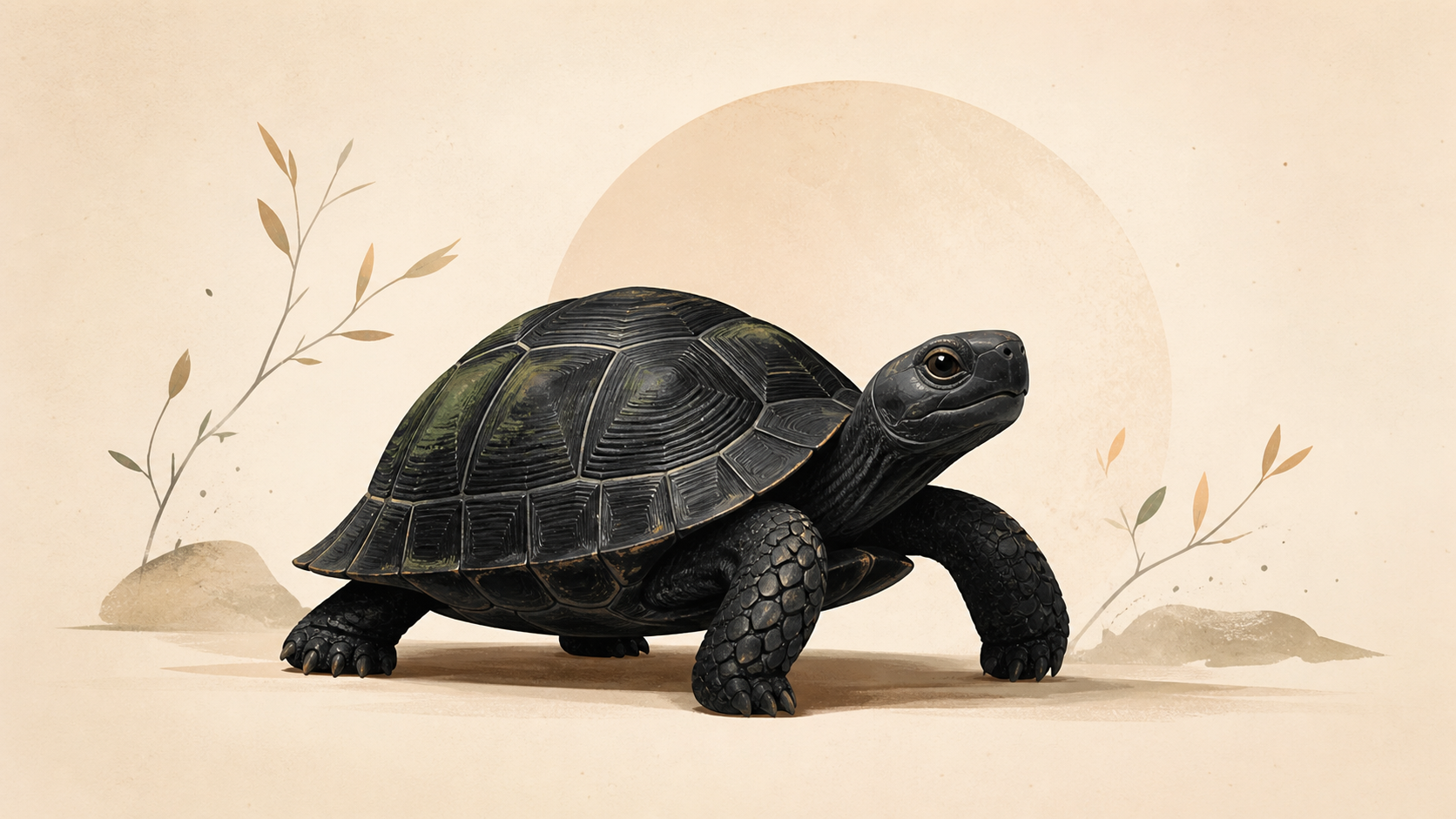 Illustration d'une tortue noire